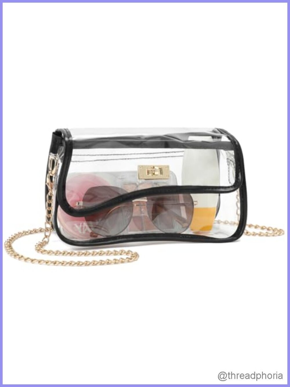 Clear PVC Crossbody Bag Stadium Approved Adjustable Strap Women's Purse